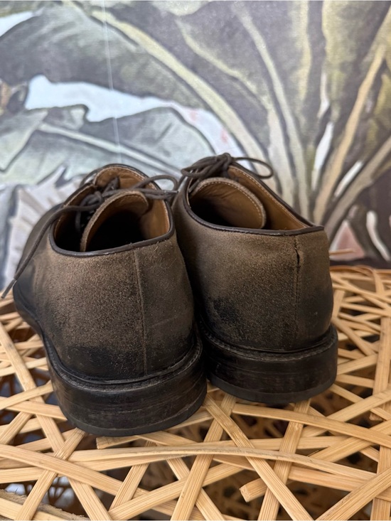 Barneys New York Brown made in Italy Nubuck Burnished Oxford derby dress shoes main image 7